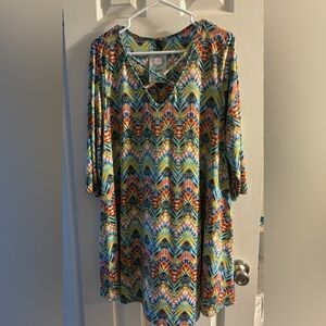 🥰❤️🥰Boutique Chevron Tie Dye Dress,  Size L❤️🥰❤️